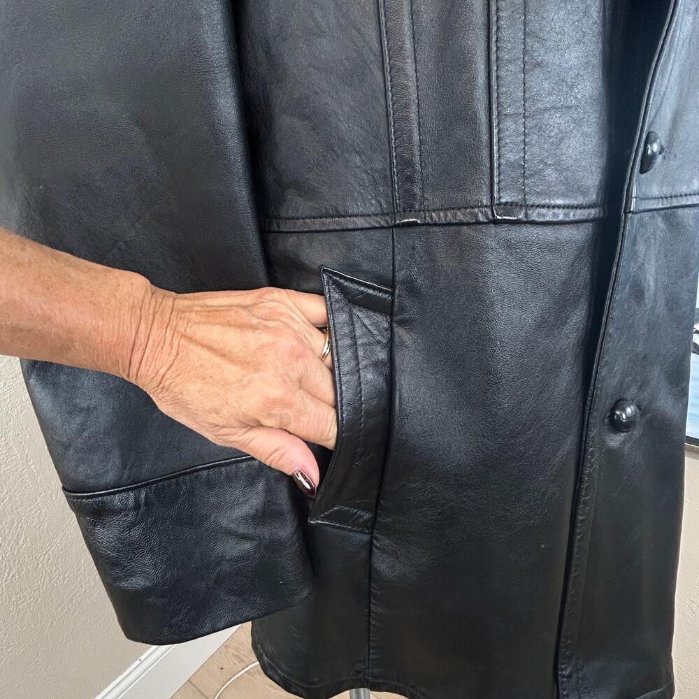 Vintage Reed Sportswear Black Leather Men’s Coat size XL - Picture 4 of 10